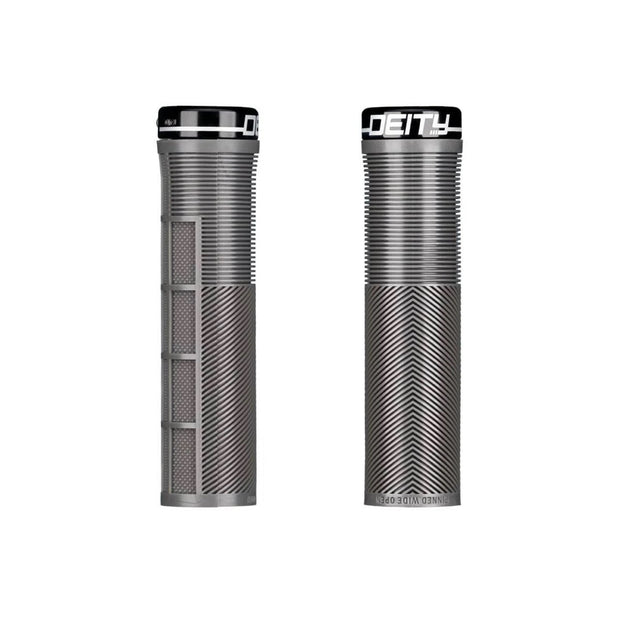 Deity Knuckleduster Lock-on Grips: Stealth with Black Clamp, Full View