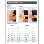 G-Form Pro Rugged Elbow Pad Size Chart