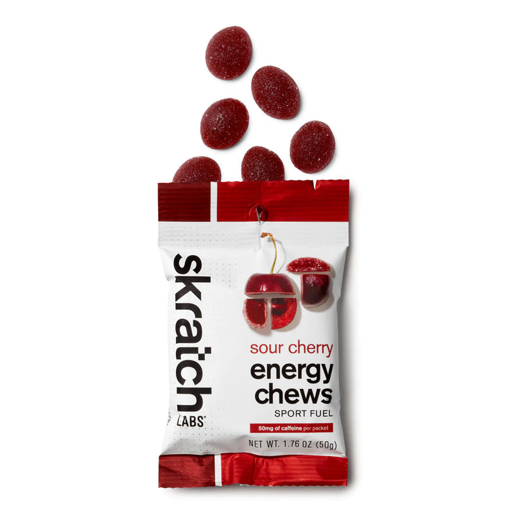 Skratch Labs Energy Chews, sour cherry, full view.