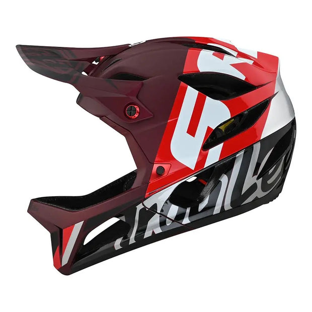 Troy Lee Designs Stage Full Face Helmet, Nova Sram / Burgundy, Full View