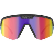 SCOTT Sunglasses Sport Shield black / red chrome, front view.