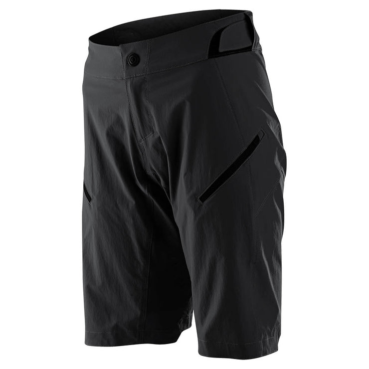 Troy Lee Designs Women's Lilium Short w/ Liner, solid black, front view.