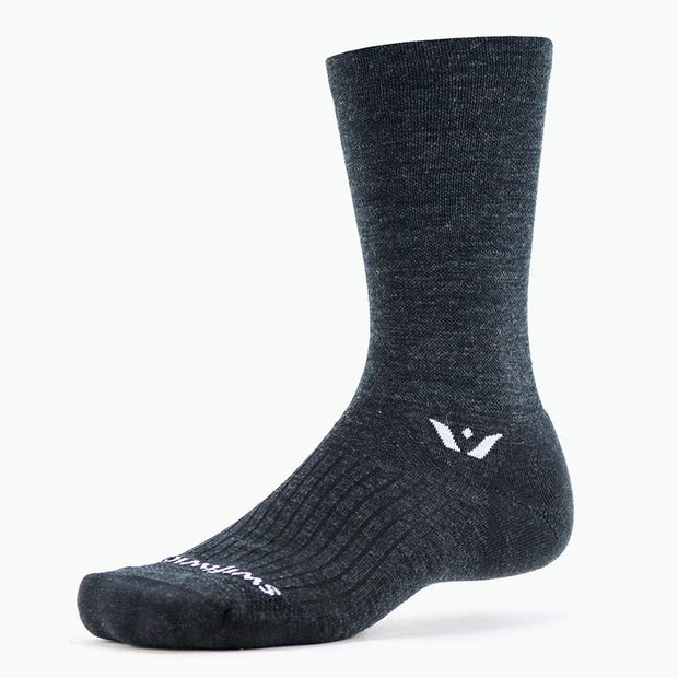 Swiftwick Pursuit Seven Men's Wool Socks - 7", Black, Coal, Full View