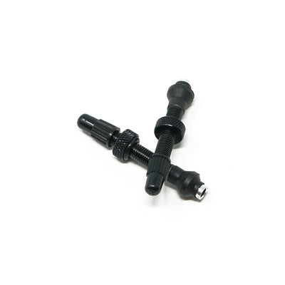 Industry Nine Tubeless Valve Kit Aluminum 40mm (2 valves), Black, Full View