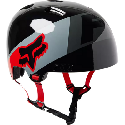 Fox Flight Togl Youth Mountain Bike Helmet, black, full view. 