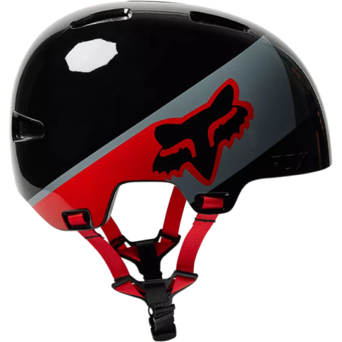 Fox Flight Togl Youth Mountain Bike Helmet, black, right-side view. 