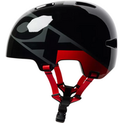 Fox Flight Togl Youth Mountain Bike Helmet, black, left-side view. 