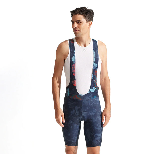 Pearl Izumi Expedition Pro Bib Short, Dark Ink Floral, full front body view of model 