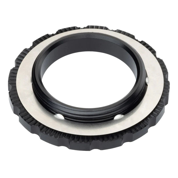 Wolf Tooth Components Centerlock Rotor Lockring, black, back view.
