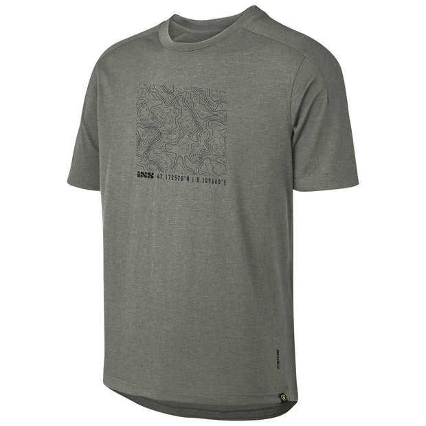 IXS Flow Tech Contour Tee, Graphite, Front View